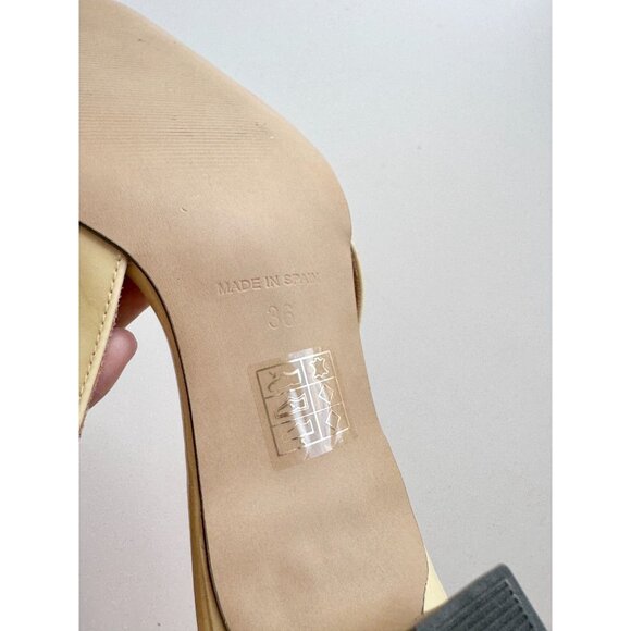 L'INTERVALLE Kowloon Light Yellow Patent Square Toe Slingback Heels, Size 36 - Picture 13 of 15